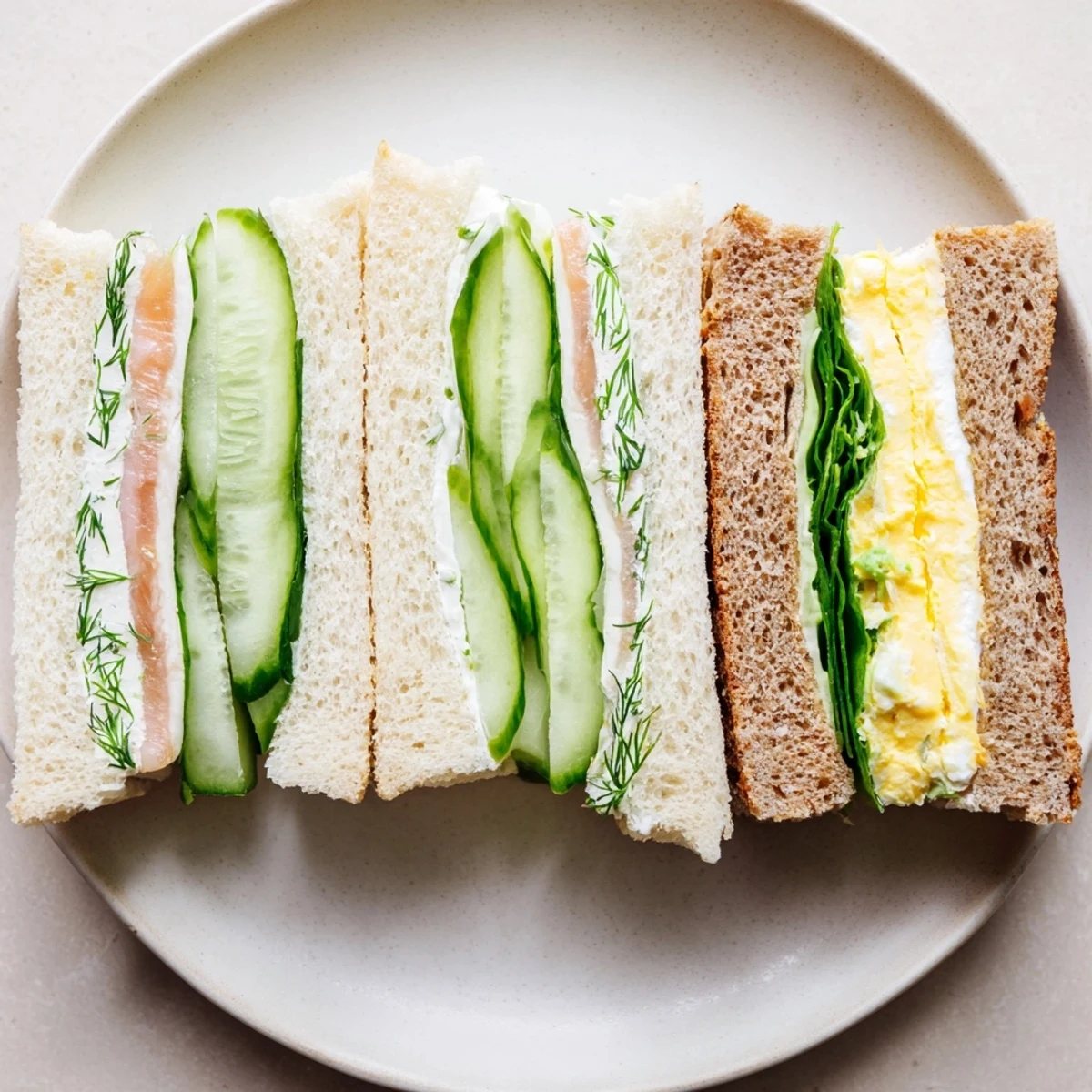 Castle Feast Royal Tea Party Sandwiches arranged on a tiered platter, perfect for a royal afternoon tea spread.