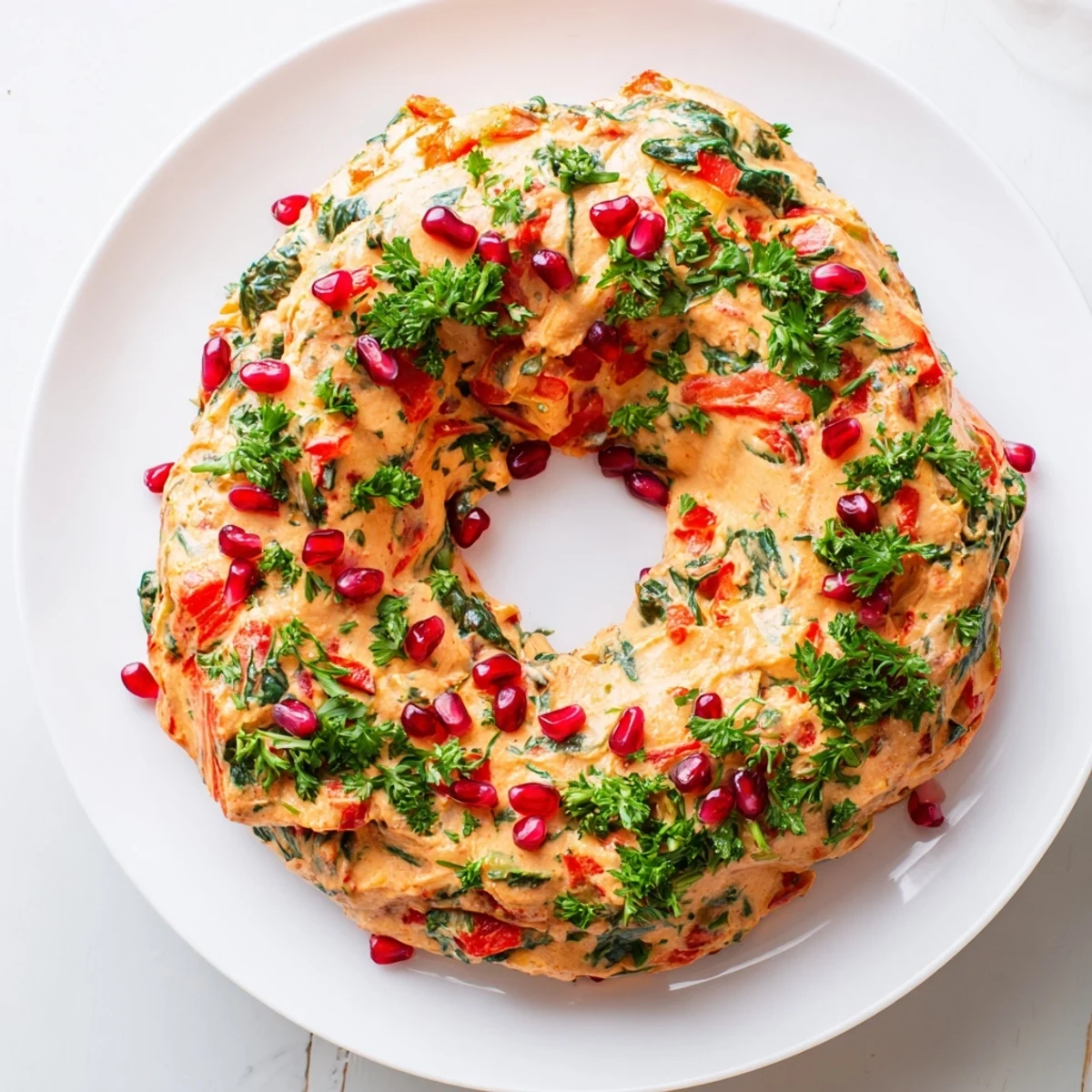 Red Pepper Spinach Wreath