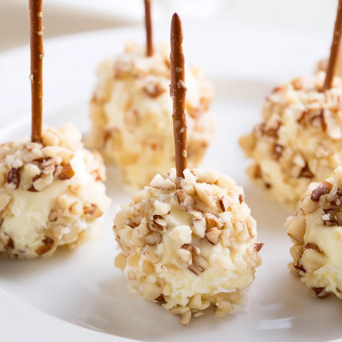 Golden Champagne Cork Cheese Balls displayed on a platter, perfect for a celebration or gathering.