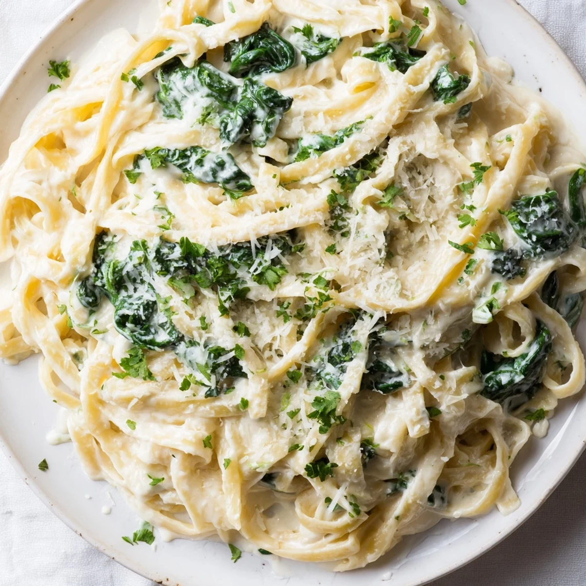 Imagine the creamy, cheesy perfection of this easy Creamy Spinach Fettuccine Alfredo, a delicious Italian-American meal.