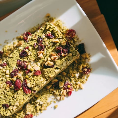 Matcha Cranberry Oat Crumble Breakfast Bars: a freshly baked, golden brown delight with a delightful oat topping.