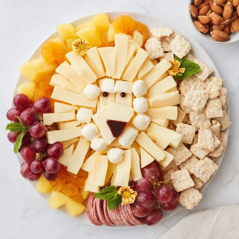 Lion King Meat and Cheese Platter: A vibrant display of meats, cheeses, and fruits ready to serve.