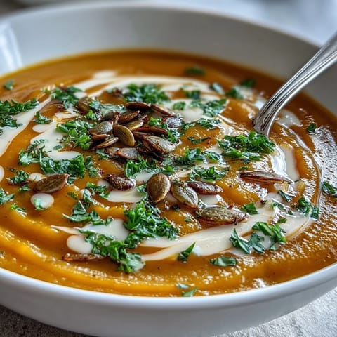 Seasonal butternut squash and apple soup, a comforting puree with autumn spices.