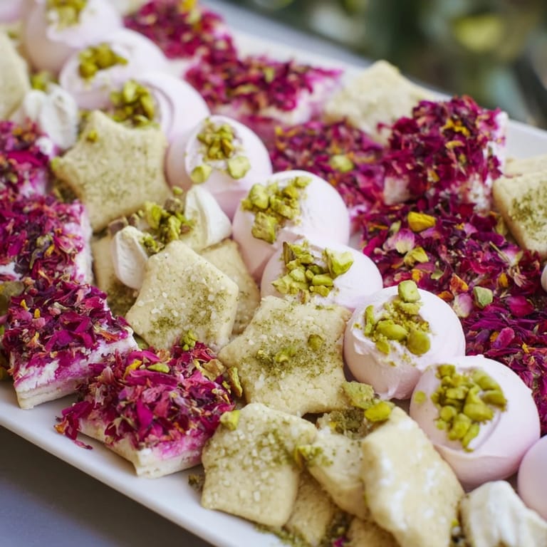 This Daisy Chain Dessert Tray displays an assortment of treats, beautifully arranged for a party.