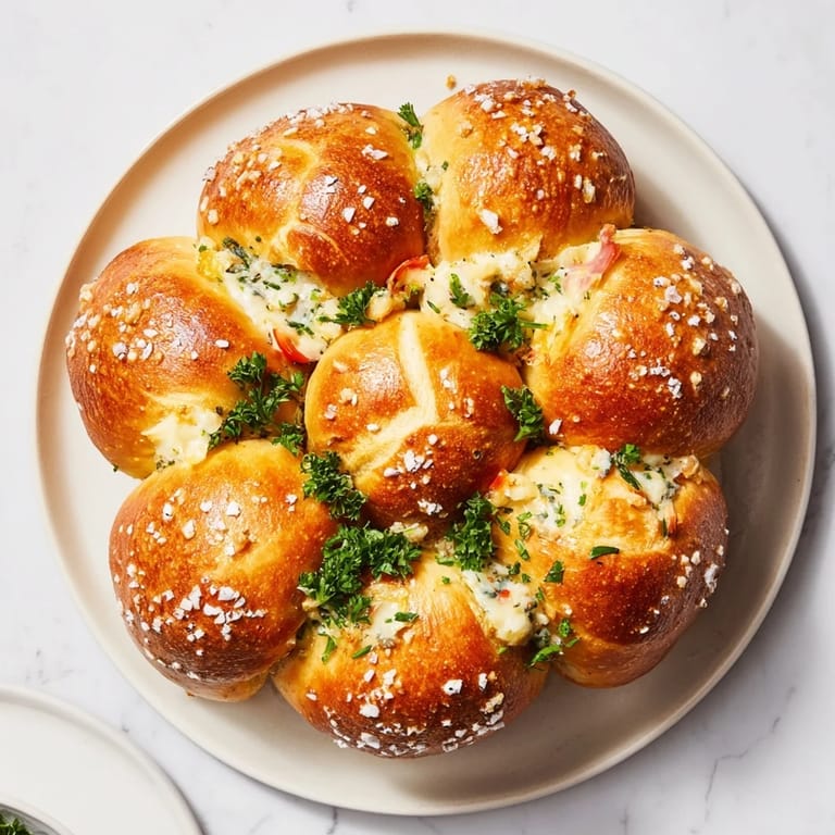 Warm and savory Pretzel Joy Wreath, a ring of soft pretzel bites filled with melted cheese.