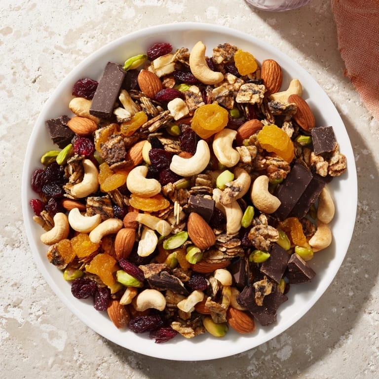 Golden raisins and chocolate chunks combine in this delicious Mountain High Adventure Snack Mix recipe.