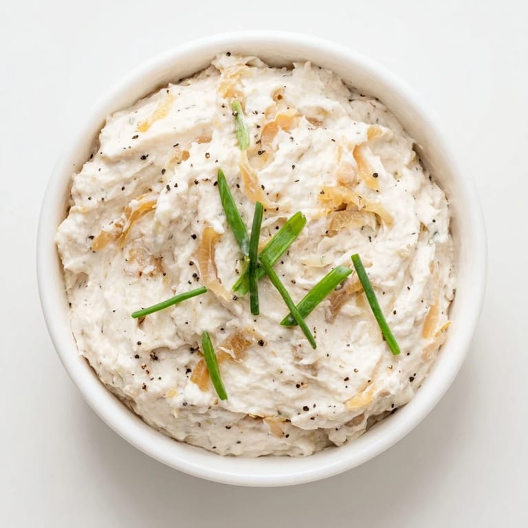 Close-up of a bowl filled with onion dip accompanied by a pile of delicious potato chips.