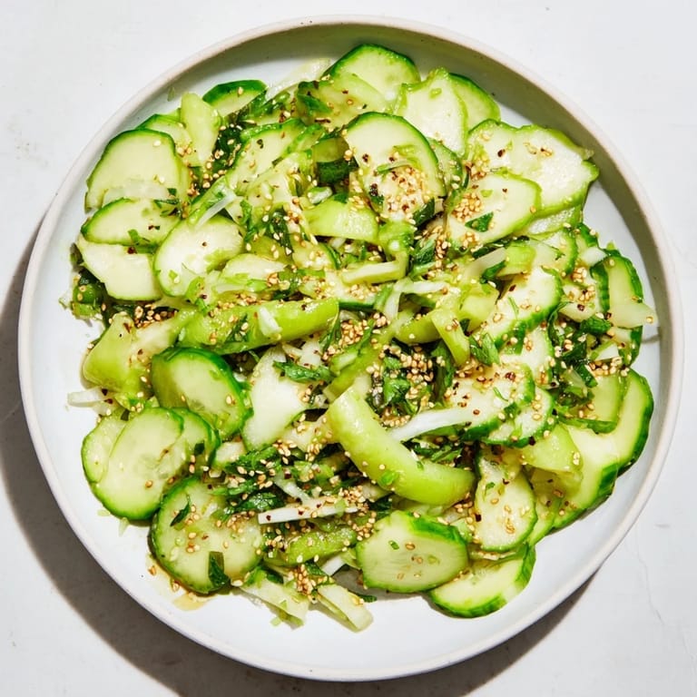 Savor the Asian-inspired Whole Cucumber Logan Salad: a protein-packed meal bursting with savory goodness.