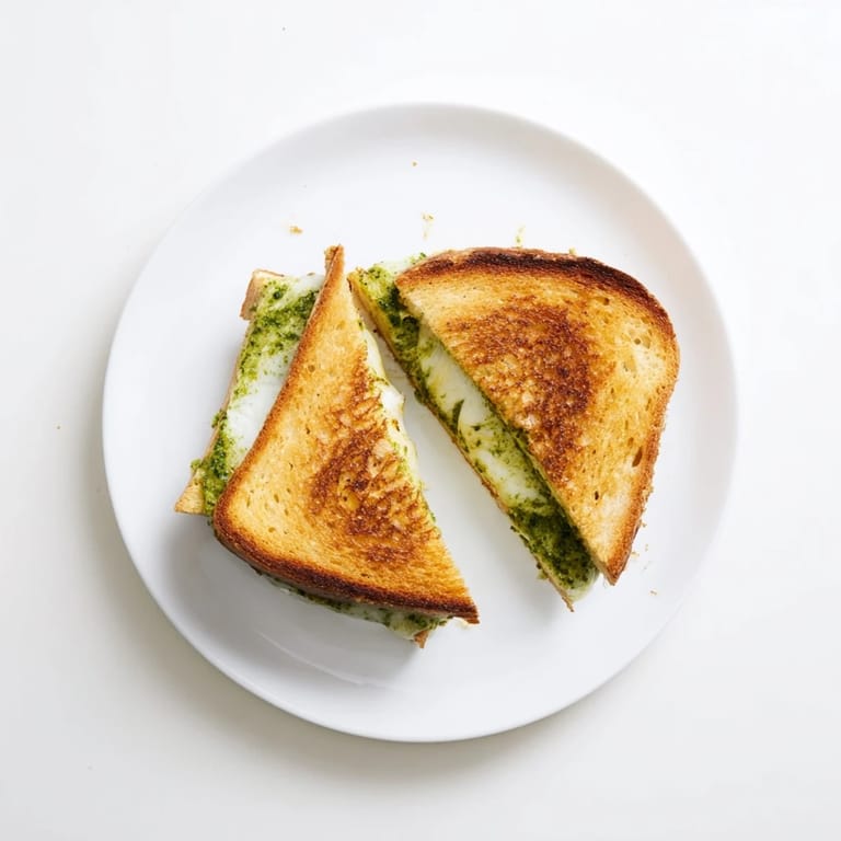 Serve the Spring Pea Pesto Grilled Cheese with a side salad for a delicious vegetarian lunch.