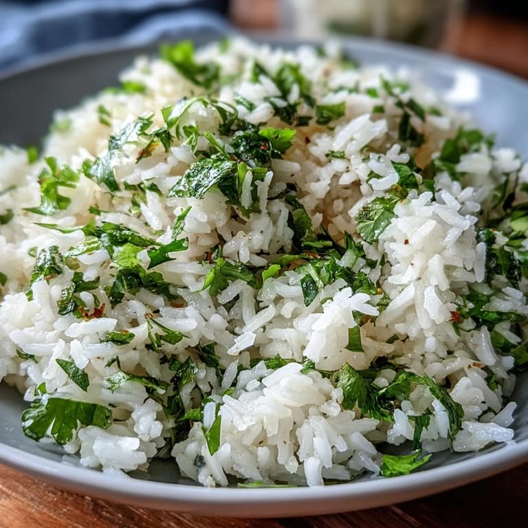 Aromatic cilantro lime rice, steam gently rising, perfect side for tacos.