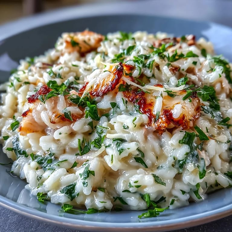 Savory smoked haddock risotto with tender Arborio rice and melted Parmesan, ready to be enjoyed with a glass of white wine.
