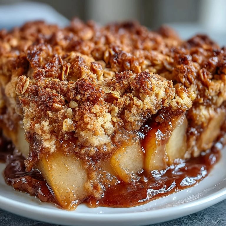 Homemade Pear Crumble cooling on a wire rack, ready to serve with whipped cream.