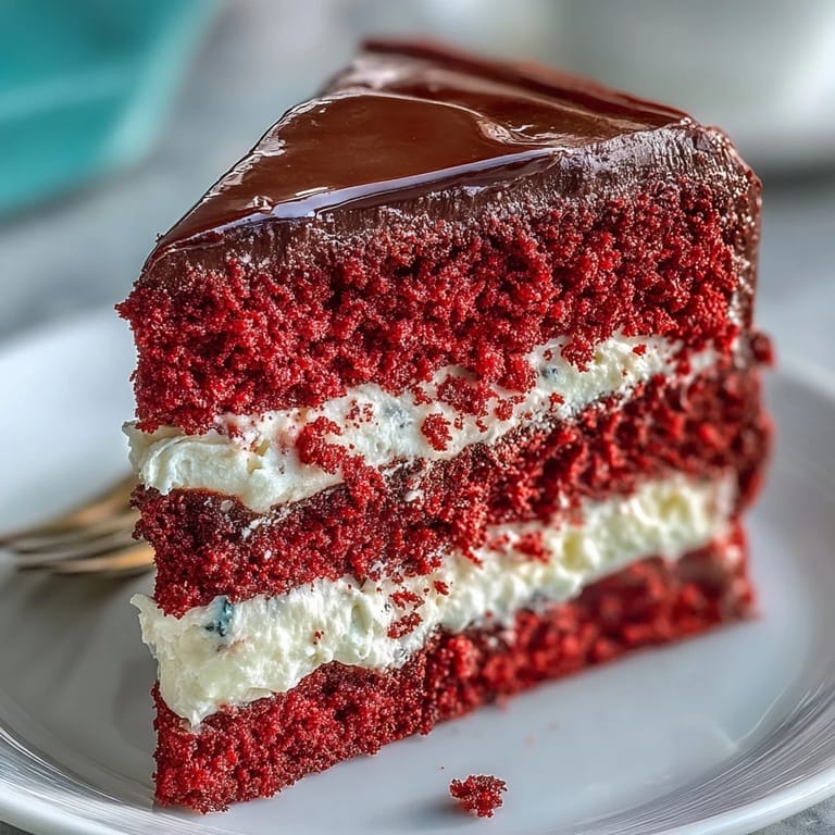 A close-up of the Betty Boop Heart Cake, featuring a crisp chocolate silhouette topping smooth cream cheese frosting on a bright red heart shape.