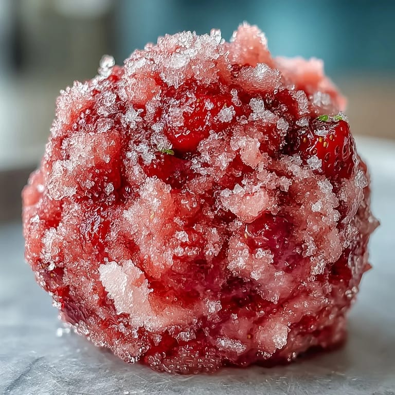 A thick, ice-cold Frozen Strawberry Lemonade Slushie garnished with fresh mint, ready to enjoy.