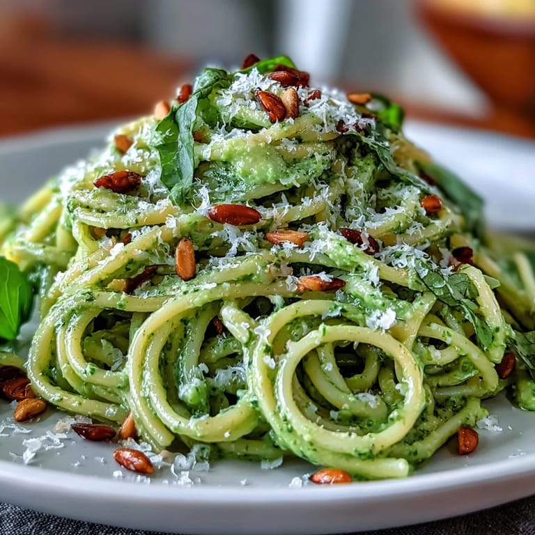 Quick to make, this no-cook Creamy Avocado Pesto Pasta is a dinner delight.