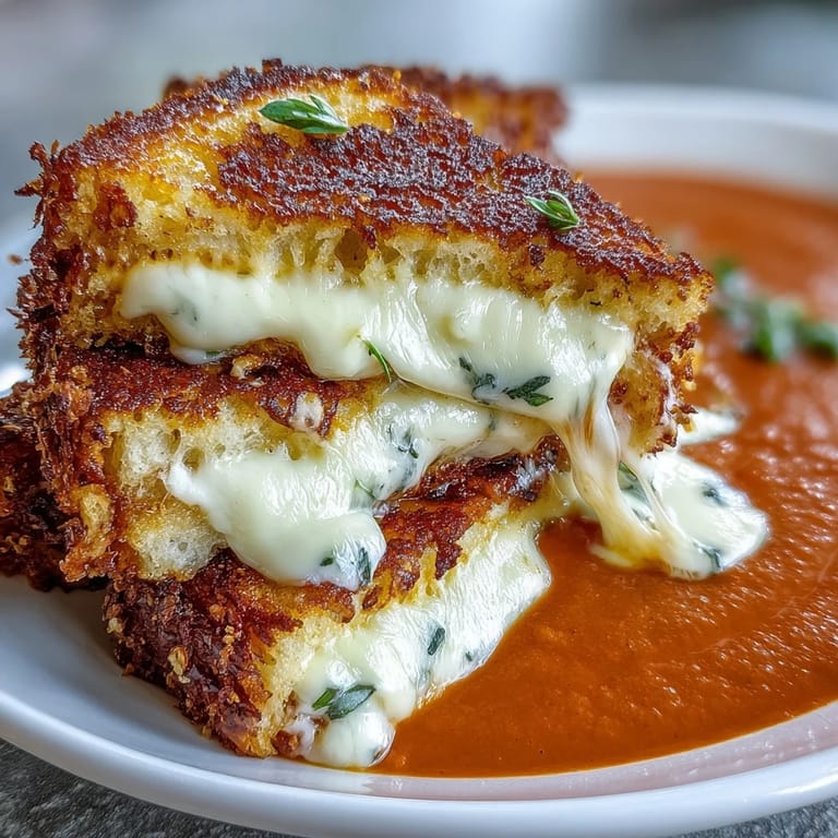 Delicious mini grilled cheese dippers ready to be dunked into rich, homemade tomato soup.