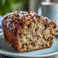 Freshly baked Vegan Cardamom Guava Banana Bread cooling on a wire rack, revealing a moist crumb and speckled bananas.
