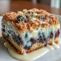 Golden white chocolate lemon blueberry blondies, a chewy dessert with bright fruity notes.