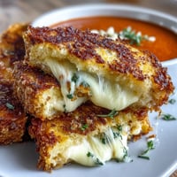 Golden mini grilled cheese dippers await a warm, creamy tomato soup embrace.